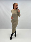 Robe pull taupe