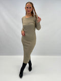 Robe pull taupe