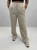 Pantalon à pince coupe oversize couleur Cream