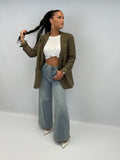 Blazer taupe coupe oversize