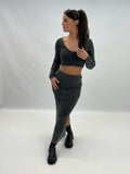 Jupe fendue grey