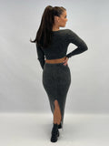 Jupe fendue grey