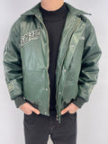 Blouson simili cuir kaki