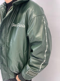 Blouson simili cuir kaki