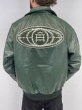 Blouson simili cuir kaki