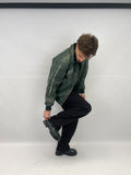 Blouson simili cuir kaki
