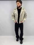 Blouson simili cuir beige