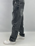 Jeans baggy " style-trim " grey/dark