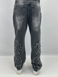 Jeans baggy " style-trim " grey/dark