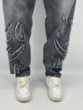Jeans baggy " style-trim " grey/dark