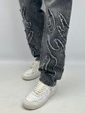 Jeans baggy " style-trim " grey/dark