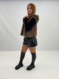 Veste sans manche fourrure chocolat