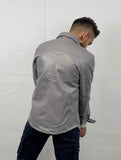 chemise simili cuir grey