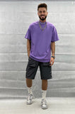 T-shirt col MAO purple