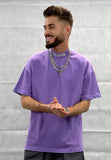 T-shirt col MAO purple